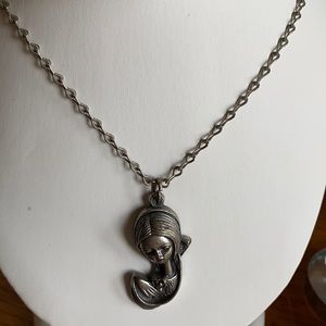 VTG 1970’s Italian made pewter necklace & pendant